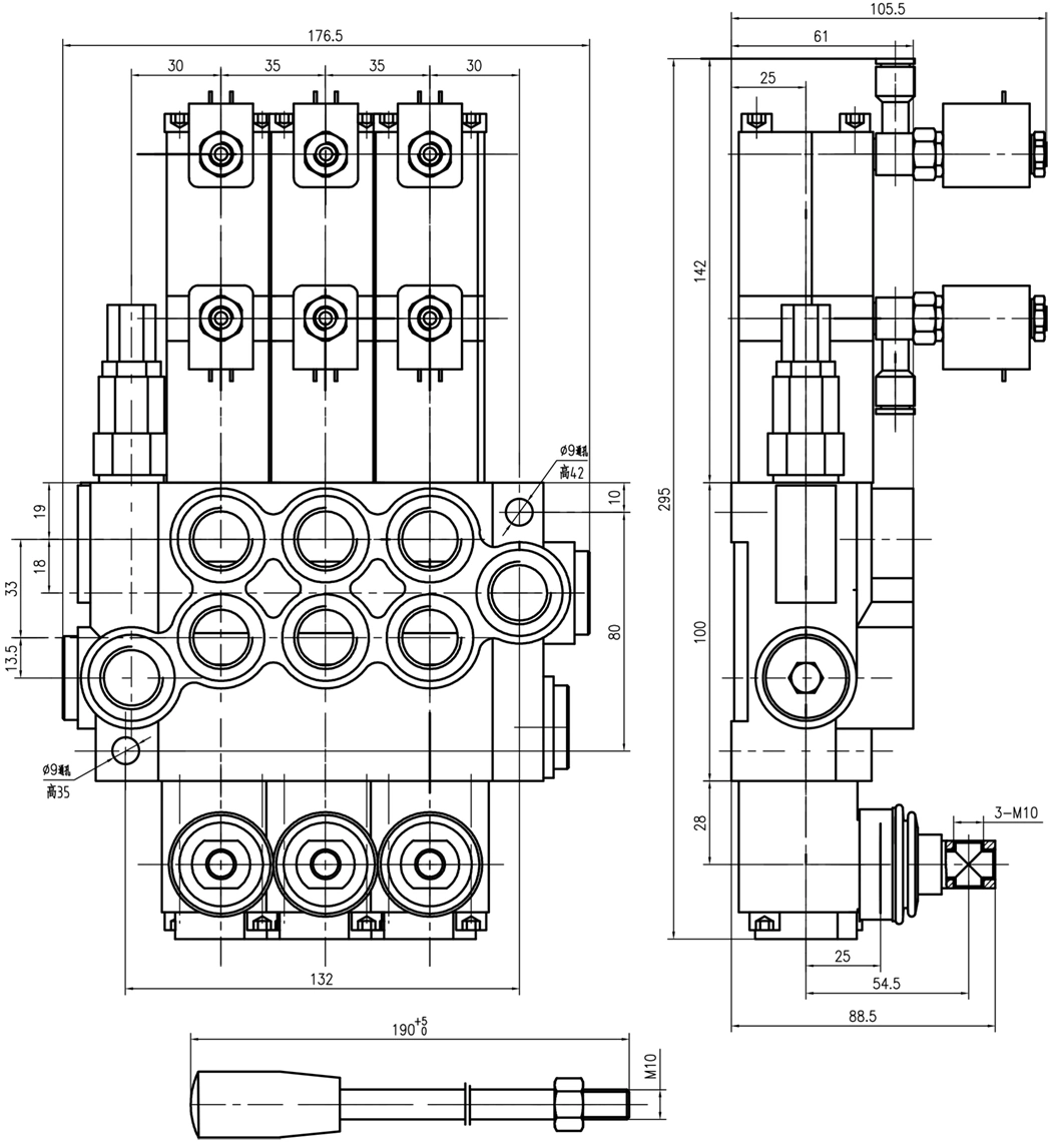 Hyva Type Original Quality Safety Valve Multiple Hydraulic Directional Valve (P40DQ-3OT) with Excellent General Performance